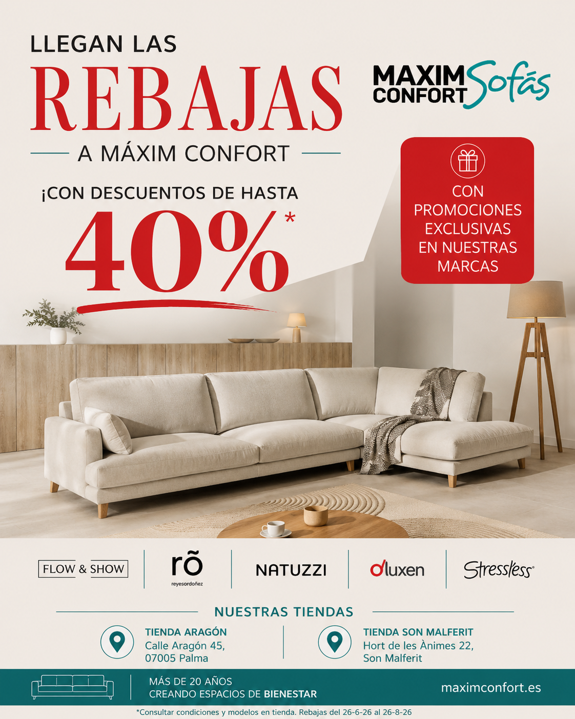 Llegan las rebajas a Máxim Confort